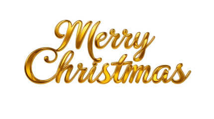 Merry Christmas Golden Text and png background 