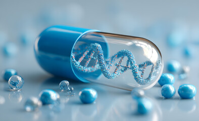 DNA in blue capsules