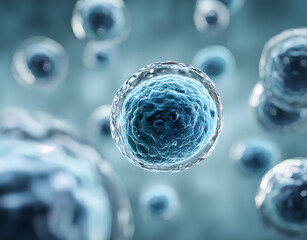 Blue cells under the microscope