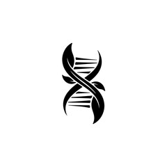 Obraz premium Stylized dna helix intertwined with organic leaves, representing genetic engineering, biotechnology, and environmental science link isolated on transparent background