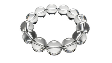 Obraz premium Clear Quartz Crystal Beaded Bracelet with Round Faceted Beads isolated PNG with Transparent Background