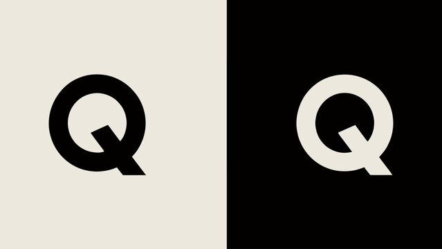 Minimalist Black and White Q Logo Design Elements