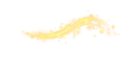 Line, yellow, sparkle, spark, flare luminous yellow PNG with curved star trail. PNG Overlay 
