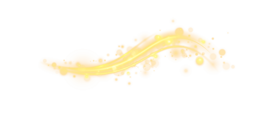 Line, yellow, sparkle, spark, flare luminous yellow PNG with curved star trail. PNG Overlay 