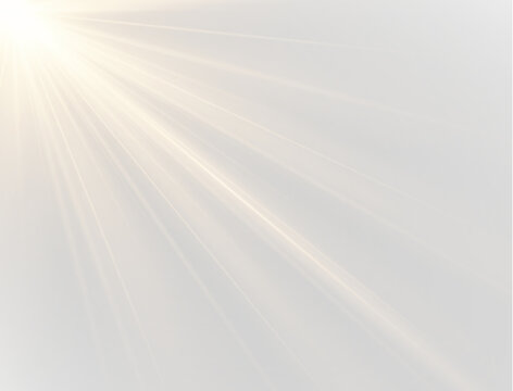  rays of light.Glow bright light star, yellow sun rays,