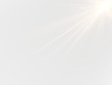  rays of light.Glow bright light star, yellow sun rays,
