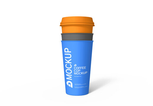 Stacked Paper Coffee Cup Mockup