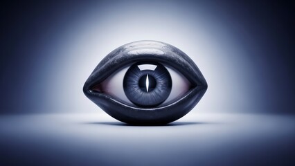 Abstract eye design with a futuristic and technological aesthetic.
