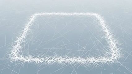 Abstract Glowing Rectangle Frame on a Light Blue Background.