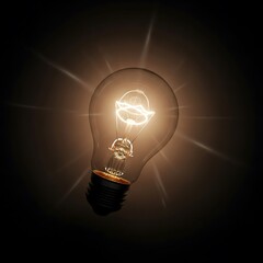 Illuminated Light Bulb - A Symbol of Innovation and Bright Ideas.