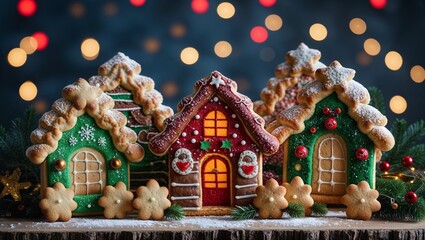 gingerbread house with christmas decoration