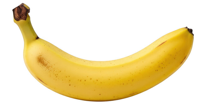 Vibrant yellow banana isolated on fresh fruit healthy snack food transparent background