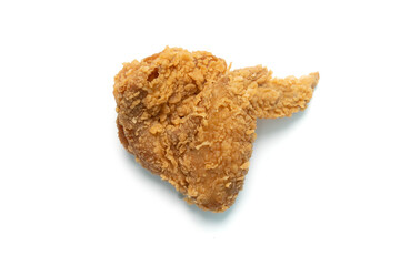 Fried chicken on isolated white background.