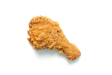 Fried chicken on isolated white background.