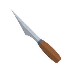 Wood Carving Knife Tool Flat Vector Icon
