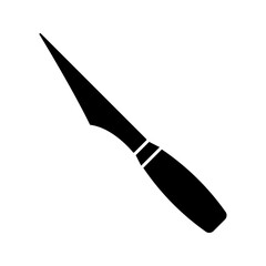 Solid Black Wood Carving Knife Silhouette Icon
