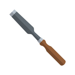 Woodworking Chisel Tool Flat Vector Icon Design
