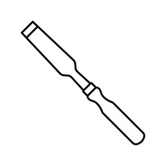 Outline Woodworking Chisel Tool Line Art Icon
