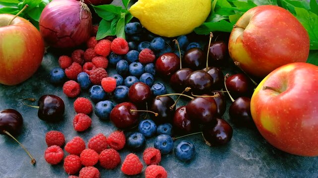 Products that contain quercetin. Selective focus.
