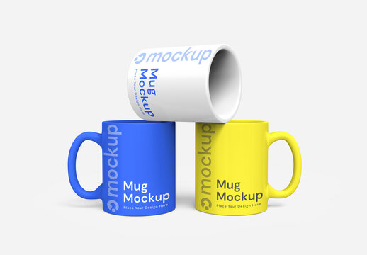 Three Mug Mockup Template