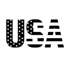 Graphic USA Letters with Patriotic Flag Design © nabila