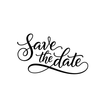 Elegant Calligraphy Save the Date Wedding Invitation Lettering