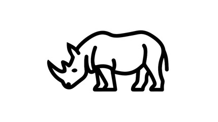 Obraz premium Outlined rhino silhouette illustration animal concept for design projects