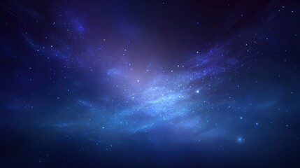 Obraz premium Deep navy blue starry night background with glowing scattered celestial light.