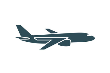 Vector Silhouette of Commercial Airplane