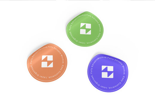 Round Adhesive Sticker Mockup