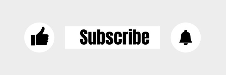 Subscribe, like, follow icons, social media buttons