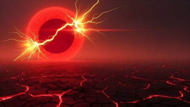 Dramatic space vortex with energy and lava - Powered by Adobe