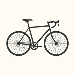 Fototapeta premium Silhouette of a road bicycle with thin frame and spoked wheels bike road bike