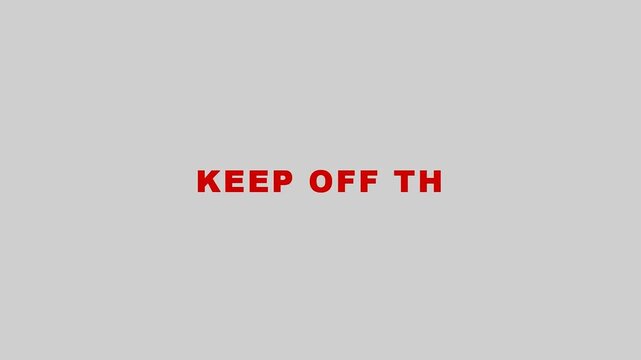 Keep Off The Grass III: A Glitchy Red Text Warning on White Background.