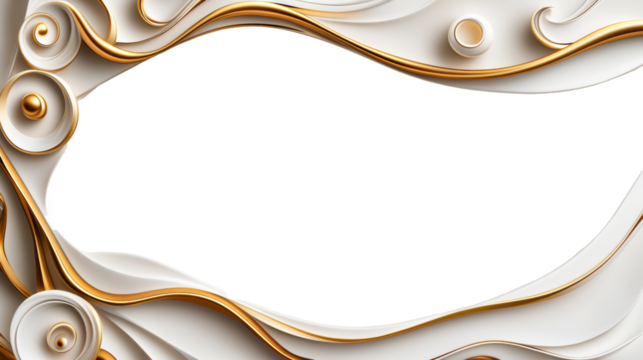 Decorative element with elegant swirls and gold accents on Transparent Background - Powered by Adobe