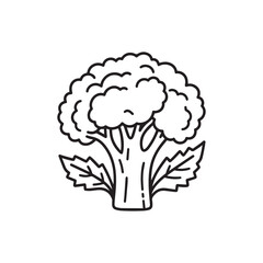  Minimalist Broccoli Vegetable Silhouette Icon Representing Healthy Food Nutrition Organic Lifestyle Design.