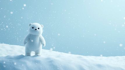 Cute Polar Bear Snowy Wonderland