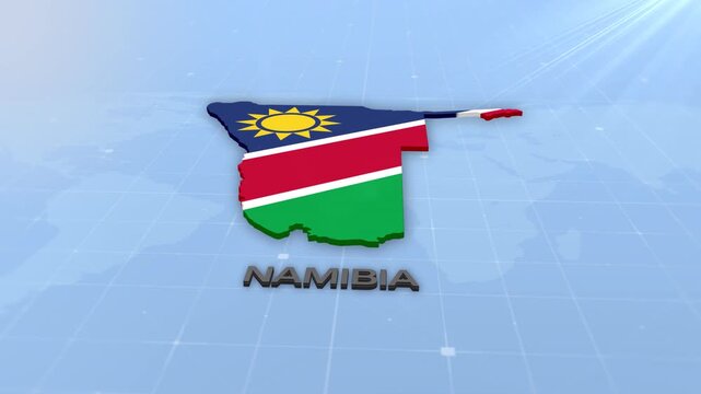 Namibia Geographic Map and Flag Animated Motion Graphic Background | Namibia Map Animation