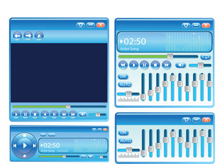 Interface buttons and sliders set of UI icons. 2000s music player interface equalizer with gradients. Retro user interface elements 2000s style. 2000s retro user interface elements. Chat interface win