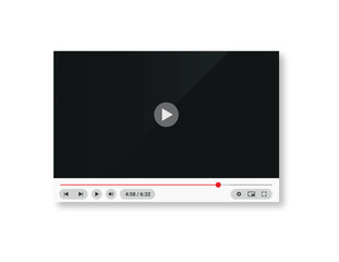 Video Player Interface with Play Button and UI UX Playback Controls.