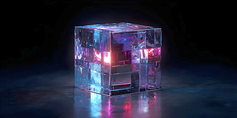 Luminous Core: The Prism Cube, ai generated.