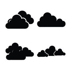 Cloud shapes vector icon set for weather, forecast and network Vector