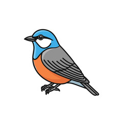 Fototapeta premium Colorful small bird flat illustration on white background
