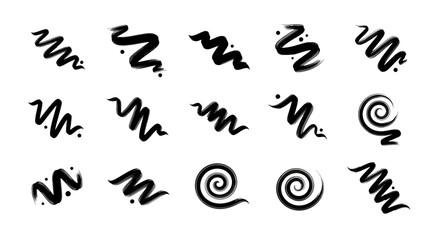 Black Ink Brush Strokes and Swirls Collection.