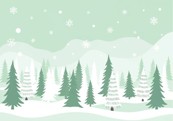 Bright Snowy Forest with Sunlit Pine Trees and Soft Blue Shadows Across White Hills