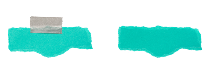 set of blue torn or ripped paper isolated on transparent png background,realistic torn cardboard paper edges,torn or ripped cyan paper frame,design decoration,cyan torn paper background