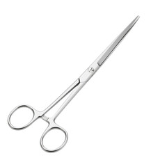 Surgical scissors with finger rings on black background