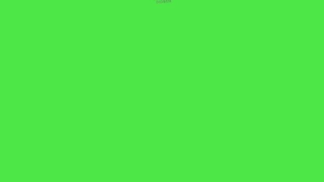 50 Percent Off Big Sale. Silver and Purple 3D Text on Green Screen.
