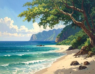 Tropical beach scene