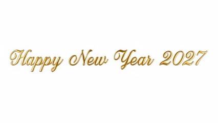 Elegant golden script happy new year 2027 text
